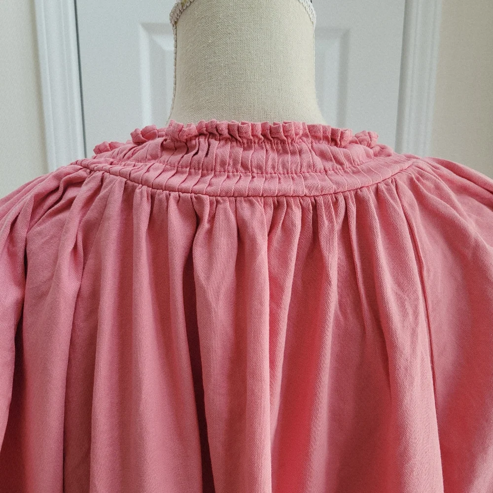 Free People Keegan Oversized‎ Tunic Dress Pink With Stripes Size XS